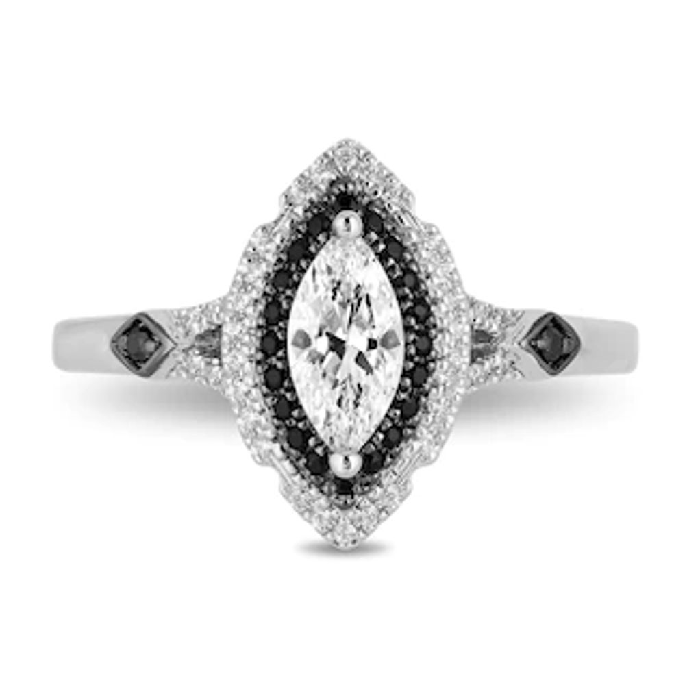 Enchanted Disney Villains Maleficent 0.69 CT. T.W. Enhanced Black and White Diamond Engagement Ring in 14K White Gold|Peoples Jewellers