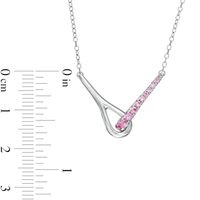 Love + Be Loved Lab-Created Pink Sapphire Loop Necklace in Sterling Silver|Peoples Jewellers