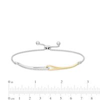 Love + Be Loved 0.10 CT. T.W. Diamond Loop Bolo Bracelet in Sterling Silver and 10K Gold - 9.0"|Peoples Jewellers