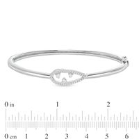 0.23 CT. T.W. Diamond Past Present Future®Pear-Shaped Cuff in Sterling Silver|Peoples Jewellers