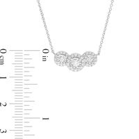 0.50 CT. T.W. Diamond Past Present Future® Frame Necklace in 10K White Gold|Peoples Jewellers