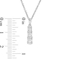 0.45 CT. T.W. Diamond Past Present Future®Graduated Linear Pendant in 10K White Gold|Peoples Jewellers