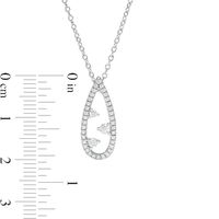 0.23 CT. T.W. Diamond Past Present Future® Teardrop-Shaped Pendant in Sterling Silver|Peoples Jewellers
