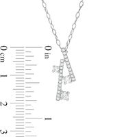 0.29 CT. T.W. Diamond Past Present Future® Double Linear Bar Pendant in 10K White Gold|Peoples Jewellers