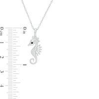 0.04 CT. T.W. Enhanced Black and White Diamond Seahorse Pendant in Sterling Silver|Peoples Jewellers