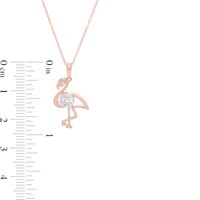 Diamond Accent Outline Flamingo Pendant in 10K Rose Gold|Peoples Jewellers