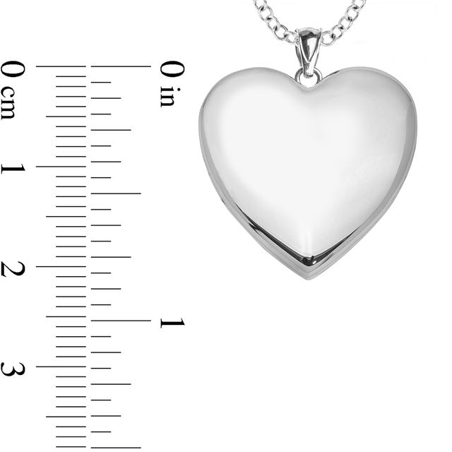 Engravable Photo Heart Locket in Sterling Silver (1-2 Images and 3 Lines)|Peoples Jewellers