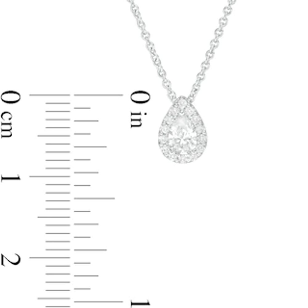 CT. T.W. Certified Pear-Shaped Diamond Frame Pendant in 14K White Gold (I/SI2)|Peoples Jewellers