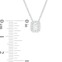 0.45 CT. T.W. Certified Emerald-Cut Diamond Frame Pendant in 14K White Gold (I/SI2)|Peoples Jewellers