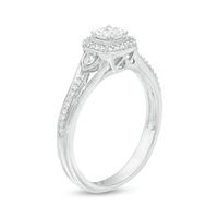 0.25 CT. T.W. Diamond Cushion Frame Promise Ring in 10K White Gold|Peoples Jewellers