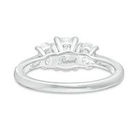 CT. T.W. Certified Oval Lab-Created Diamond Past Present Future® Engagement Ring in 14K White Gold (G/SI2)|Peoples Jewellers