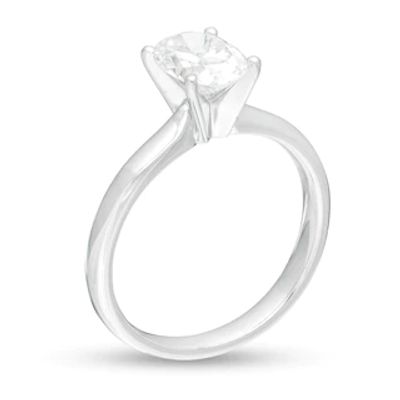 CT. Certified Oval Lab-Created Diamond Solitaire Engagement Ring in 14K White Gold (F/SI2)|Peoples Jewellers