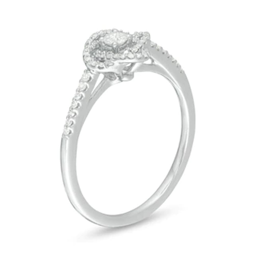Centre of Me 0.20 CT. T.W. Diamond Orbit Ring in Sterling Silver|Peoples Jewellers