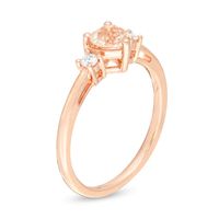 5.0mm Heart-Shaped Morganite and 0.10 CT. T.W. Diamond Ring in 10K Rose Gold|Peoples Jewellers