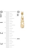 15.0mm Beaded Stripe Graduating Hoop Earrings in 14K Gold|Peoples Jewellers
