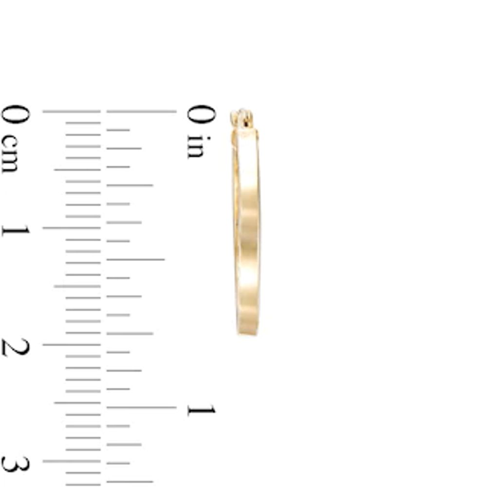 20.0mm Square Tube Hoop Earrings in 14K Gold|Peoples Jewellers
