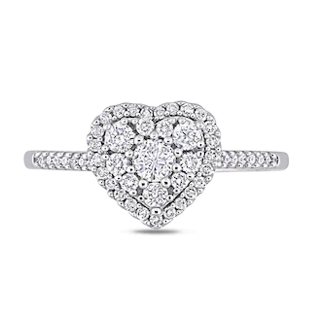 0.49 CT. T.W. Composite Diamond Heart-Shaped Engagement Ring in 10K White Gold|Peoples Jewellers