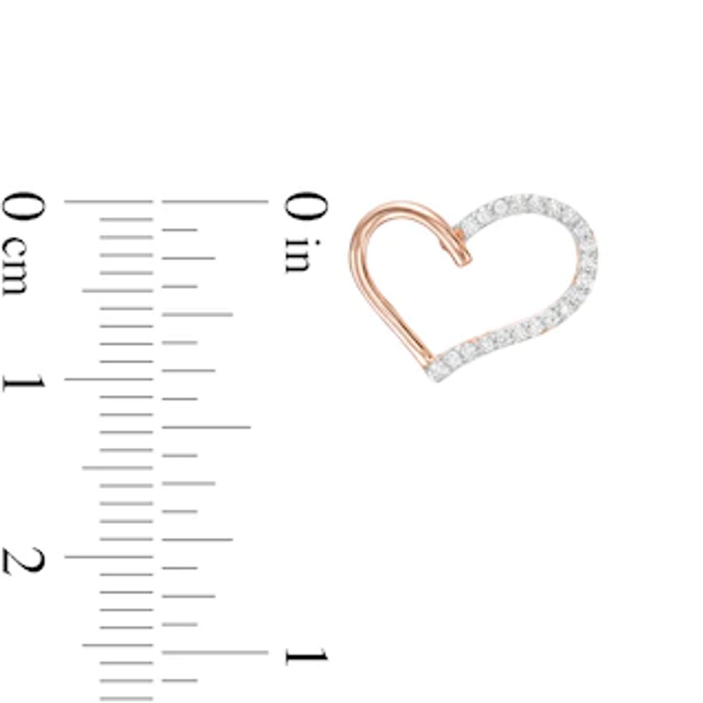 0.115 CT. T.W. Diamond Heart Outline Stud Earrings in 10K Rose Gold|Peoples Jewellers