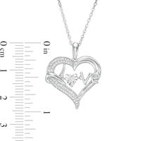 Unstoppable Love™ 0.085 CT. T.W. Diamond Heart Outline with "Love" Pendant in Sterling Silver|Peoples Jewellers