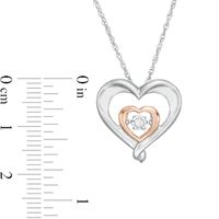 Unstoppable Love™ Diamond Accent Double Heart Pendant in Sterling Silver and 10K Rose Gold|Peoples Jewellers