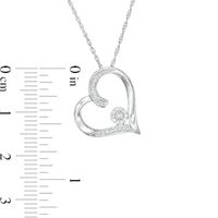 0.085 CT. T.W. Composite Diamond Tilted Heart Outline Pendant in Sterling Silver|Peoples Jewellers