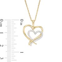 0.087 CT. T.W. Diamond Double Heart Pendant in 10K Gold|Peoples Jewellers