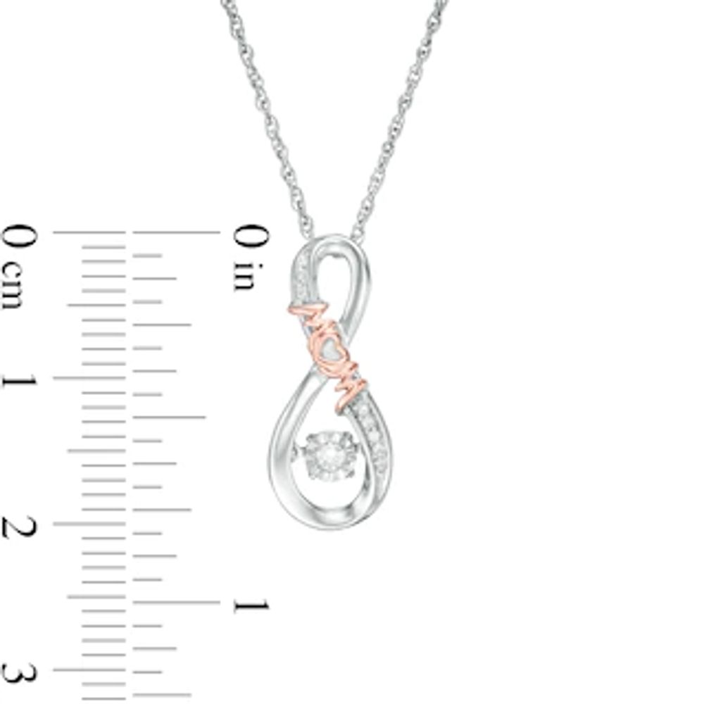 Unstoppable Love™ 0.04 CT. T.W. Diamond Infinity "MOM" Pendant in Sterling Silver and 10K Rose Gold|Peoples Jewellers