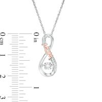 Unstoppable Love™ 0.04 CT. T.W. Diamond Infinity "MOM" Pendant in Sterling Silver and 10K Rose Gold|Peoples Jewellers