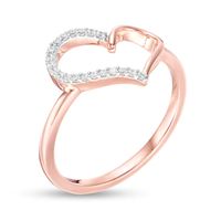 0.066 CT. T.W. Diamond Heart Vintage-Style Ring in 10K Rose Gold|Peoples Jewellers