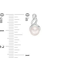 6.0mm Cultured Freshwater Pearl Cascading Drop Earrings in 10K White Gold|Peoples Jewellers