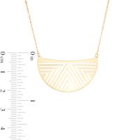 Geometric Cutout Crescent Necklace in 14K Gold|Peoples Jewellers