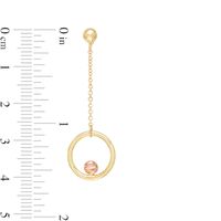 Circle and Bead Dangle Drop Earrings in 14K Two-Tone Gold|Peoples Jewellers
