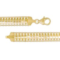 8.5mm Marquise Link Triple Row Chain Bracelet in 14K Gold - 7.5"|Peoples Jewellers
