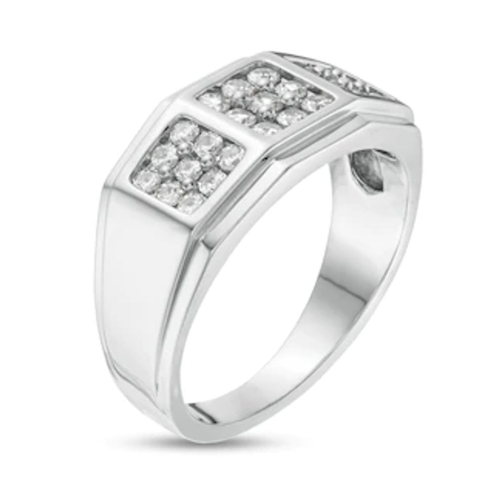 Men's 0.75 CT. T.W. Composite Diamond Square-Top Ring in 10K White Gold|Peoples Jewellers