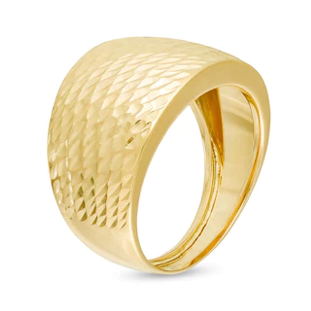 Diamond-Cut Dome Ring in Hollow 14K Gold - Size 7|Peoples Jewellers