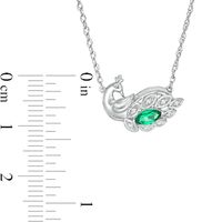 Marquise Lab-Created Emerald and Diamond Accent Peacock Necklace in Sterling Silver|Peoples Jewellers