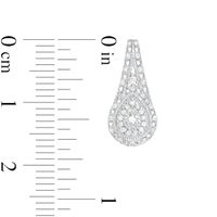 0.26 CT. T.W. Diamond Double Teardrop-Shaped Frame Vintage-Style Drop Earrings in Sterling Silver|Peoples Jewellers