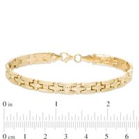 5.5mm Stampato Chain Bracelet in Hollow 10K Gold - 7.25"|Peoples Jewellers