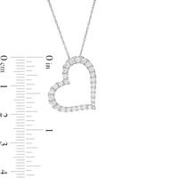 0.58 CT. T.W. Diamond Tilted Heart Necklace in 10K Gold|Peoples Jewellers