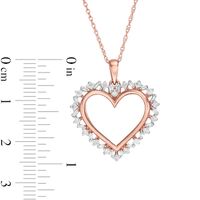 0.23 CT. T.W. Diamond Sunburst Heart Pendant in 10K Rose Gold|Peoples Jewellers