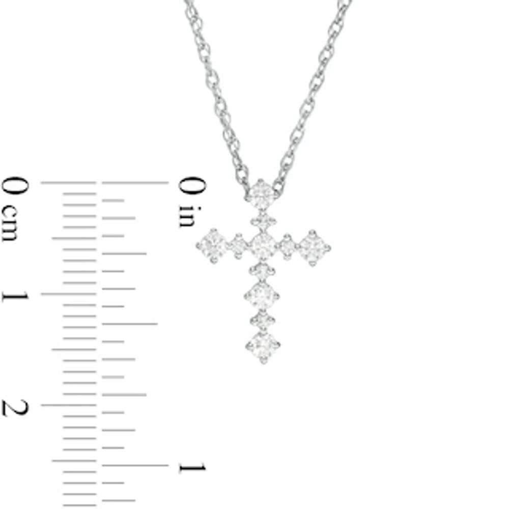 0.29 CT. T.W. Diamond Cross Pendant in 10K White Gold|Peoples Jewellers