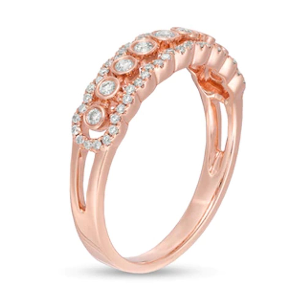 0.30 CT. T.W. Diamond Multi-Row Anniversary Band in 14K Rose Gold|Peoples Jewellers