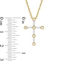 0.145 CT. T.W. Diamond Vintage-Style Cross Pendant in 10K Two-Tone Gold|Peoples Jewellers