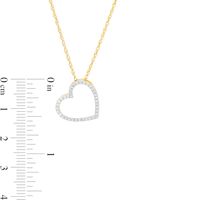 0.068 CT. T.W. Diamond Tilted Heart Outline Pendant in 10K Gold|Peoples Jewellers