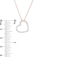 0.068 CT. T.W. Diamond Tilted Heart Outline Pendant in 10K Rose Gold|Peoples Jewellers