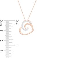 0.04 CT. T.W. Diamond Swirl Tilted Heart Pendant in 10K Rose Gold|Peoples Jewellers