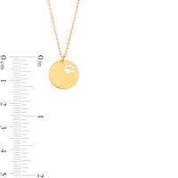 Cut-Out Paw Print Disc Necklace in 10K Gold|Peoples Jewellers