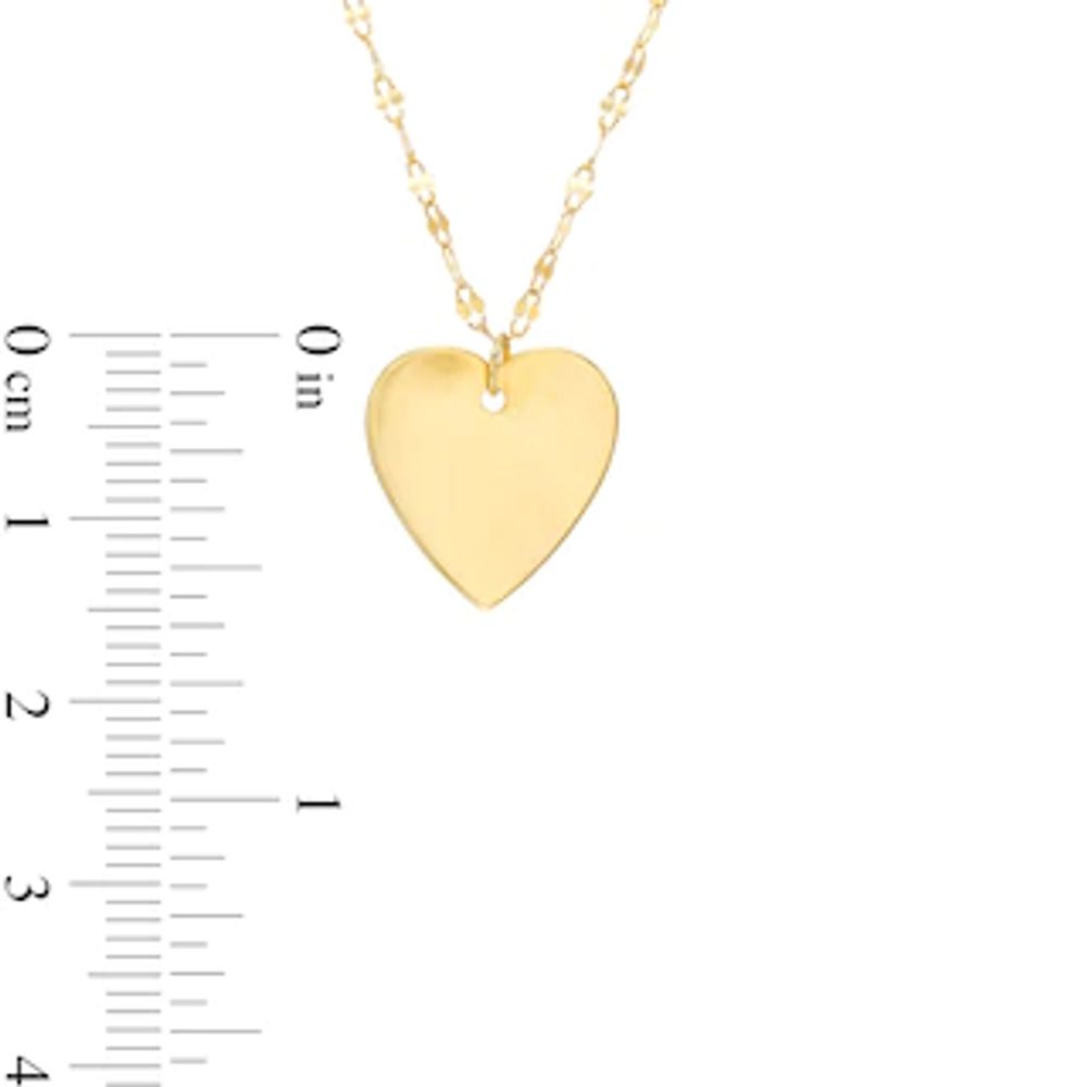 Polished Heart Disc Necklace in 10K Gold|Peoples Jewellers