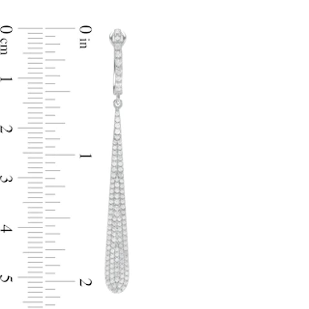 0.75 CT. T.W. Composite Diamond Elongated Pear-Shaped Drop Earrings in 10K White Gold|Peoples Jewellers