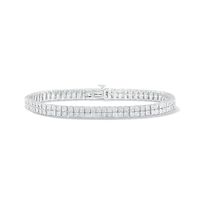 0.50 CT. T.W. Diamond Double Row Tennis Bracelet in Sterling Silver|Peoples Jewellers